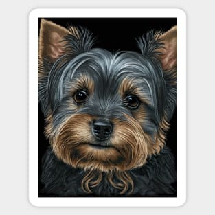 Super Cute Yorkshire Terrier Puppy Portrait Sticker